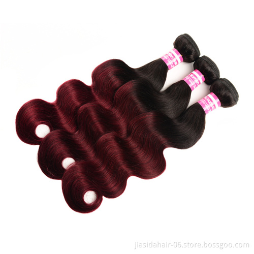Wholesale Color T1B99J Burgundy Dark Wine 8A Brazilian Hair Body Weave Free Samples Bundles Ombre Virgin Hair